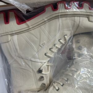 Christian Louboutin Cream and Red Men's Boots